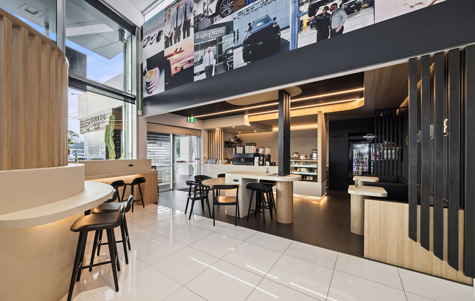Sculptform Click-on Screens and Battens at Aspley Mazda Ceiling and Walls