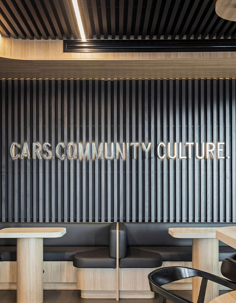 Sculptform Click-on Screens and Battens at Aspley Mazda Ceiling and Walls
