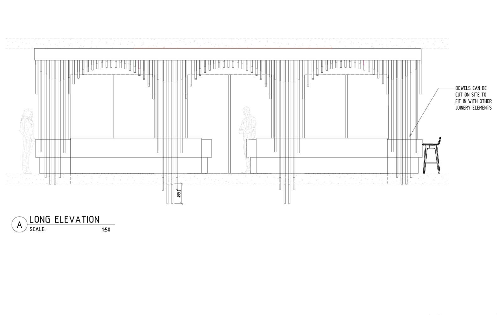 Sculptform Drawings of the Pixelated Ceiling at Mayvn Cafe 