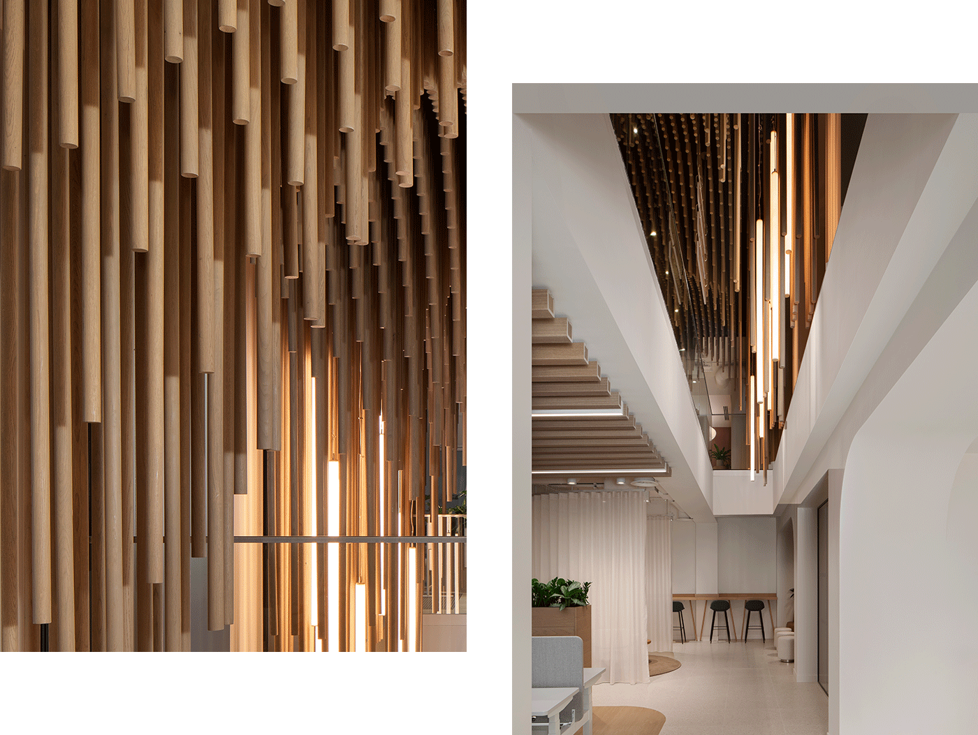 Details of the Pixelated Ceiling at Mayvn Cafe on Pentonville Rd London