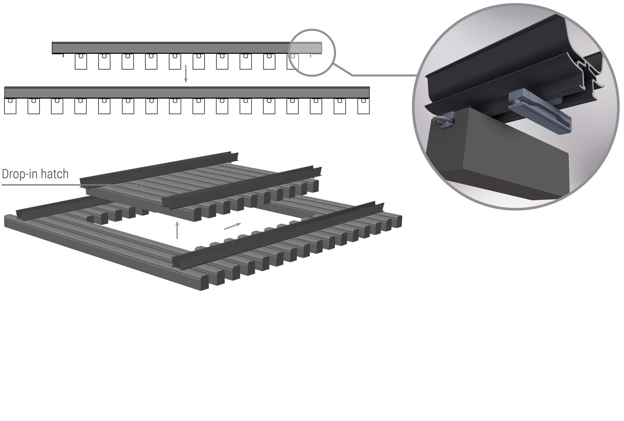 Sculptform-click-on-battens-alu-drop-in-hatch