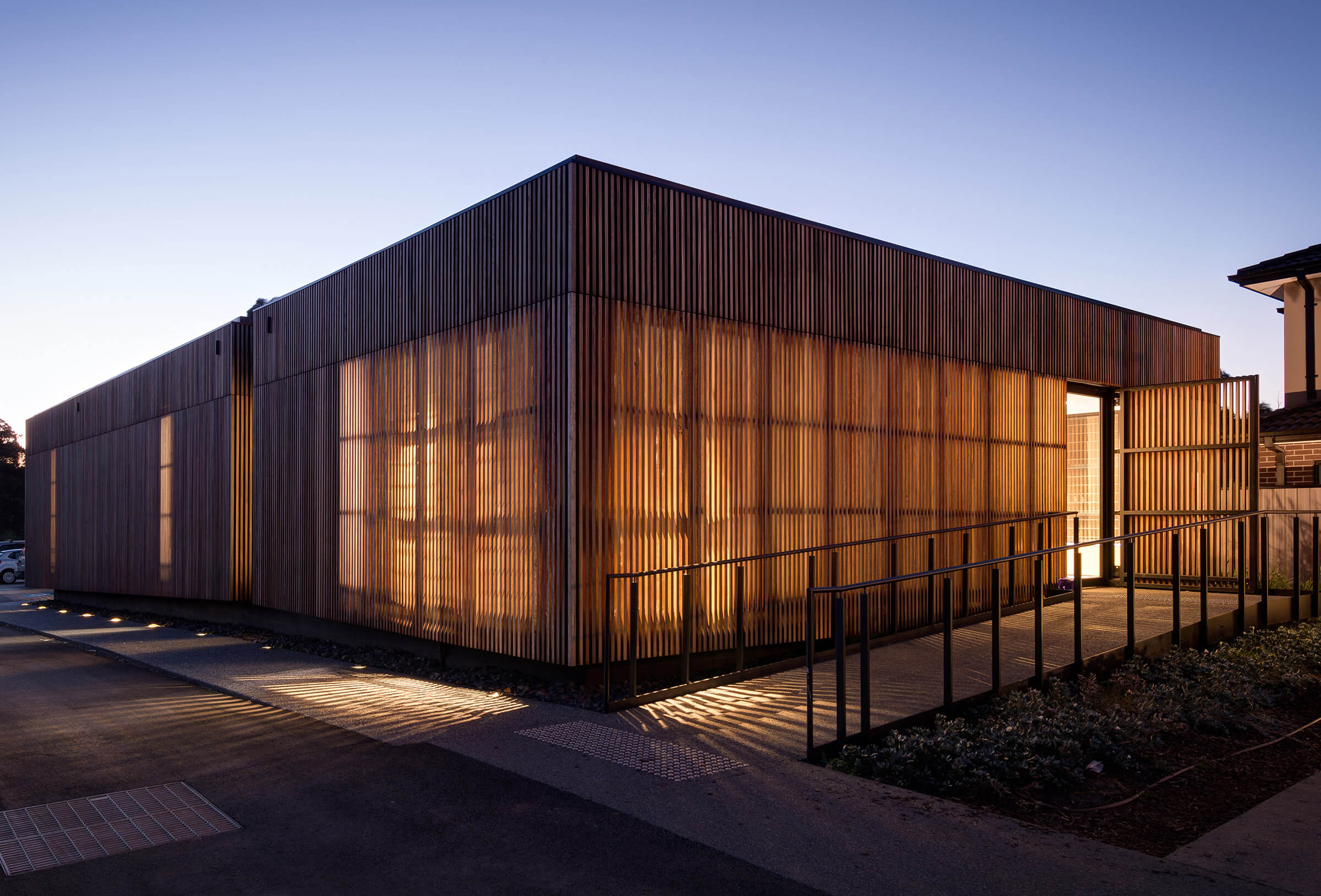 timber battens over windows