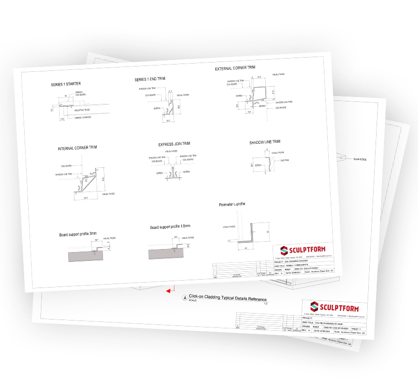 CAD Files For Click-on Cladding Series 1 | Sculptform